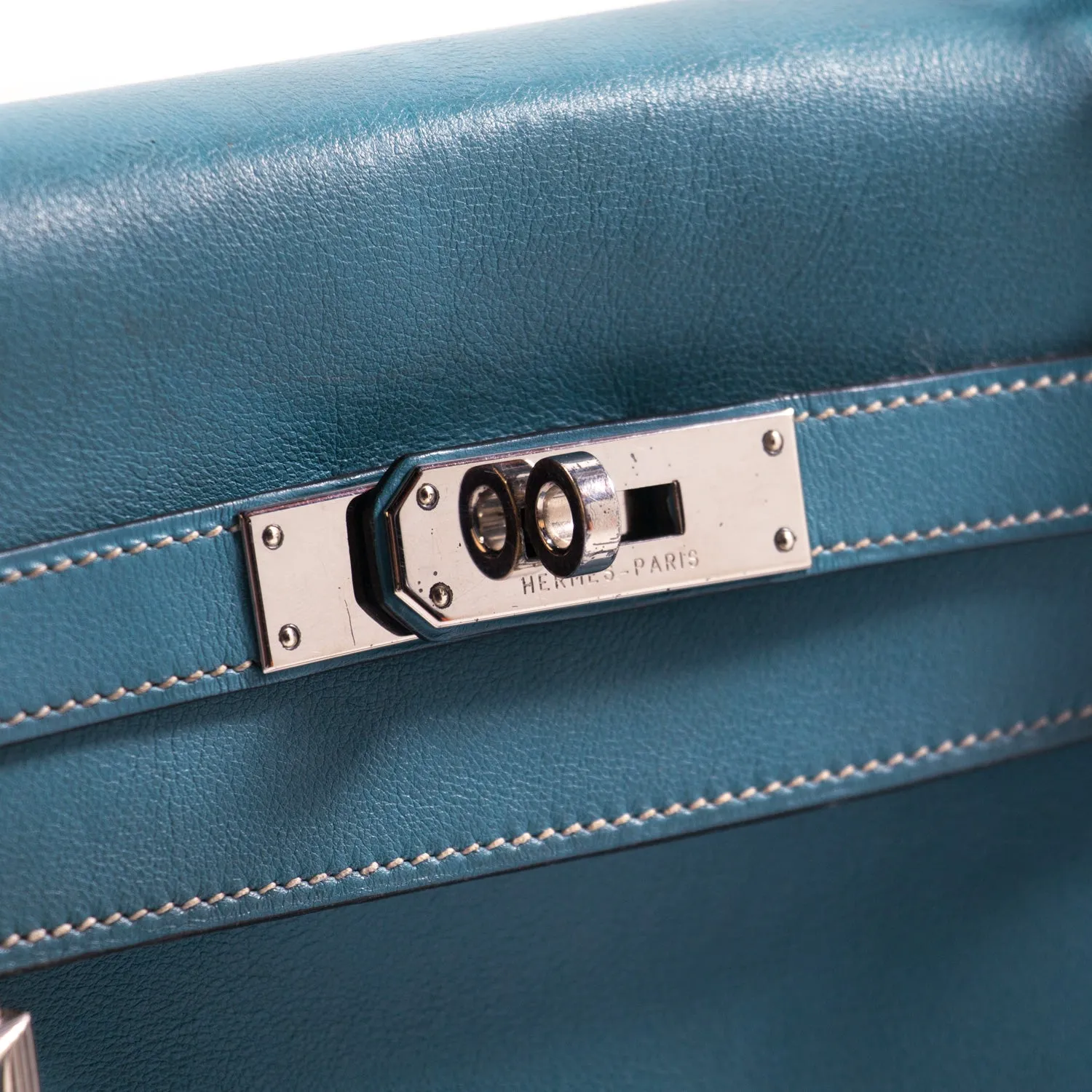 Hermès Kelly 32 Retourne Bleu Jean Swift