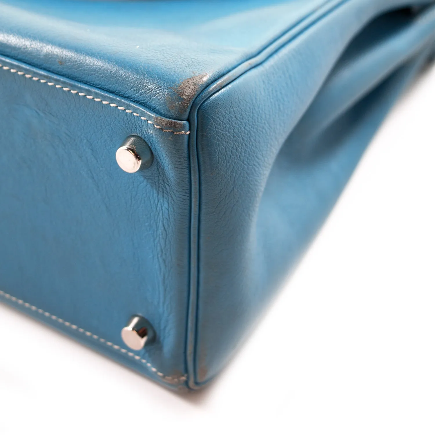Hermès Kelly 32 Retourne Bleu Jean Swift