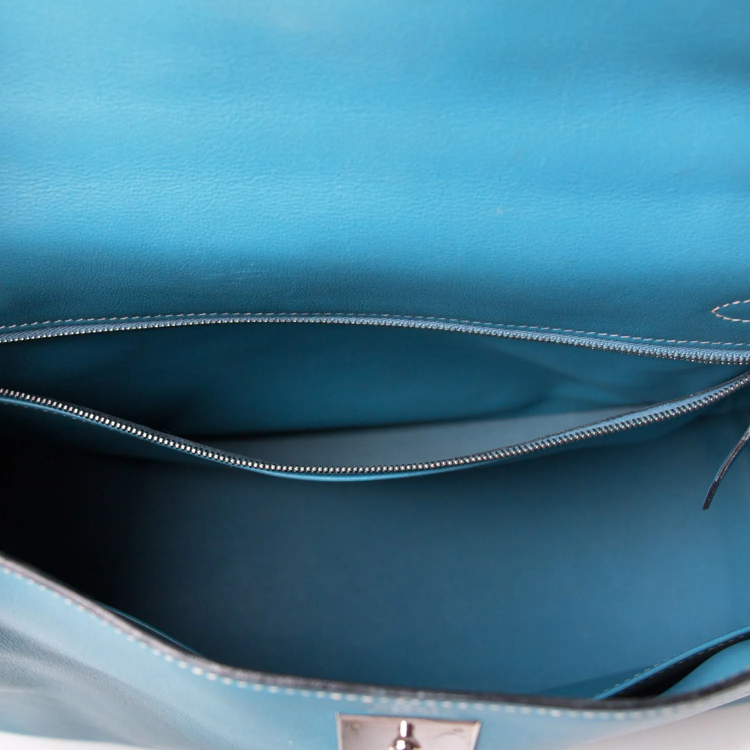 Hermès Kelly 32 Retourne Bleu Jean Swift