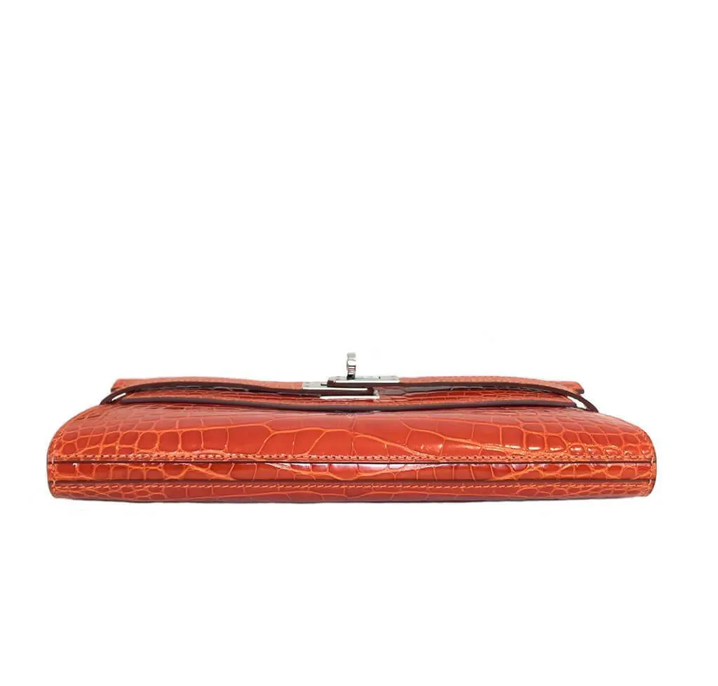 Hermès Kelly Long Wallet Orange Alligator Bag