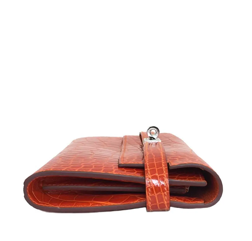 Hermès Kelly Long Wallet Orange Alligator Bag
