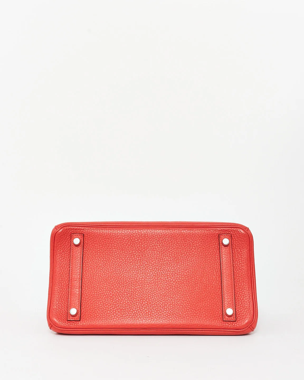 Hermès Red Rouge Tomate Clemence Leather Birkin 30 SHW