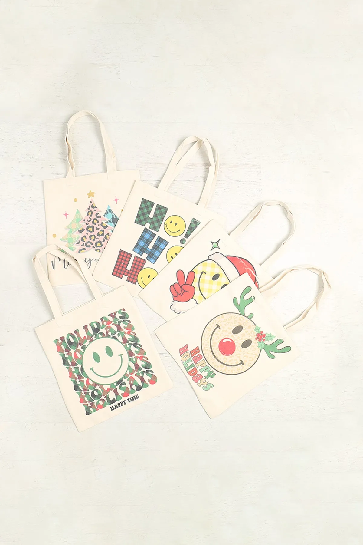 HOLIDAYS HAPPY TIME MINIMALIST PRINT TOTE BAG