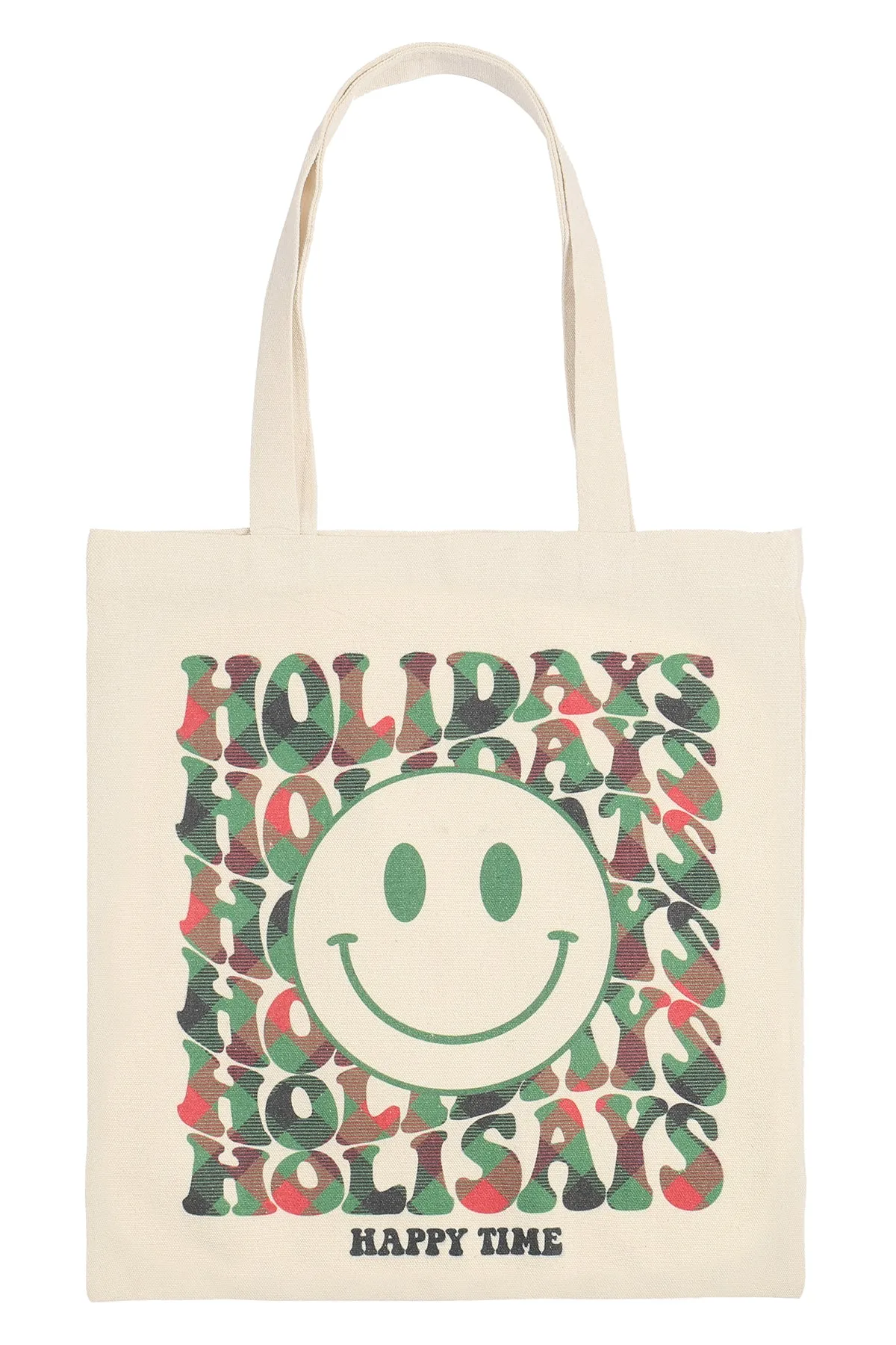 HOLIDAYS HAPPY TIME MINIMALIST PRINT TOTE BAG