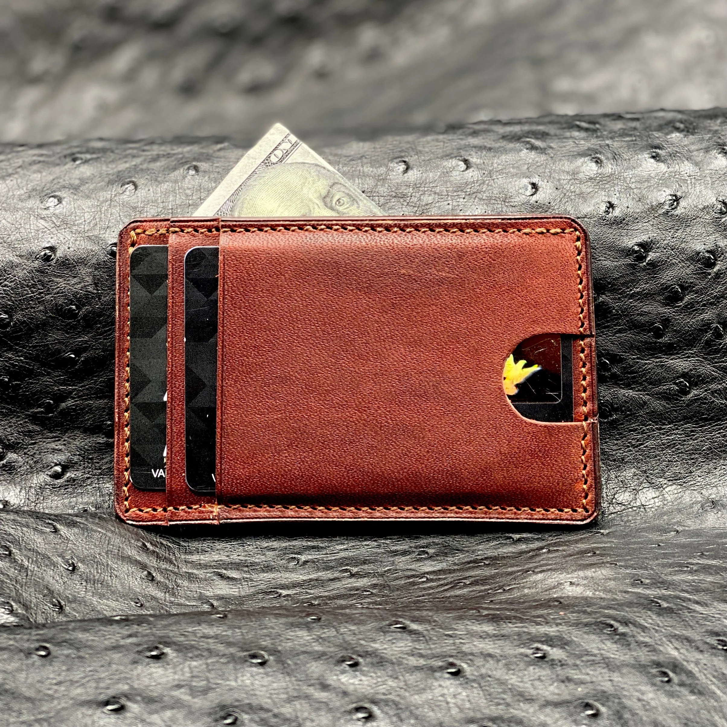 Horween MiniMaxV2 wallet | 5 Pocket Minimalist Wallet | Made to Order in Premium Horween Leather | Custom Leather and Pen