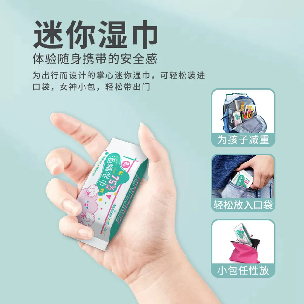 Hynaut Alcohol Wipes Mini Pack - 8 Sheets x 8 Bags