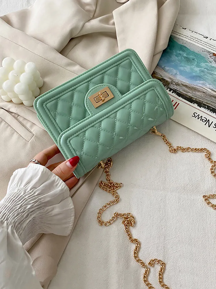 Jelly Minimalist Quilted Crossbody Bag