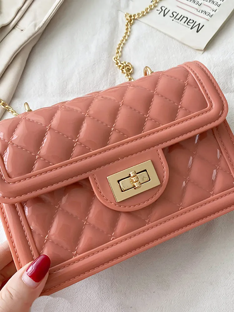 Jelly Minimalist Quilted Crossbody Bag