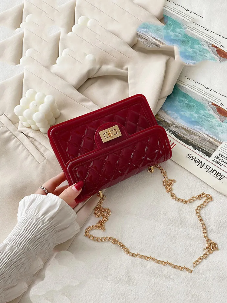 Jelly Minimalist Quilted Crossbody Bag