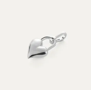 Jenny Bird - Padlock Heart Charm (Silver)