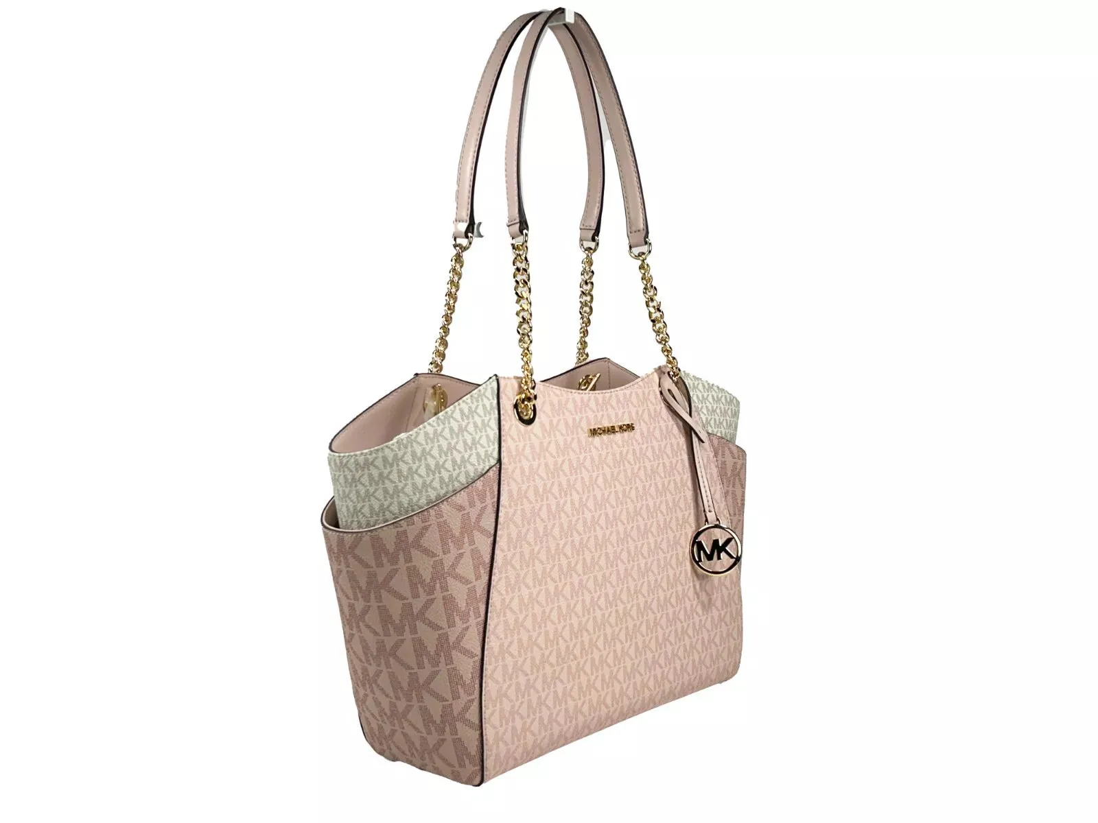 Jet Set Large Chain Shoulder Tote Bag Powder Blush Multi