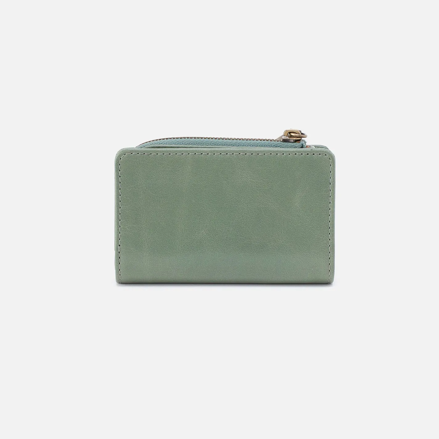 Jill Card Case In Polished Leather - Jade