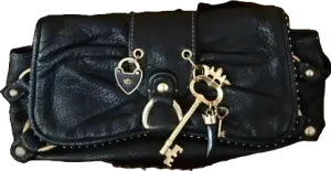 Juicy Couture Black Leather Charm Clutch Bag