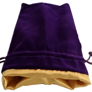 LARGE DICE BAG VELVET PURPLE W/ GOLD SATIN