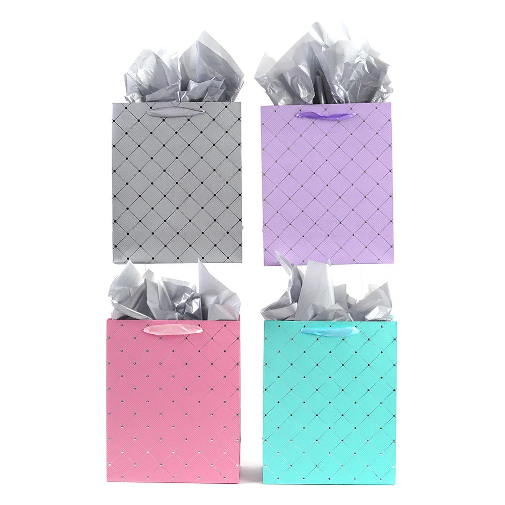 Large Fishnet Diamond Hot Stamp Bag, 4 Colors