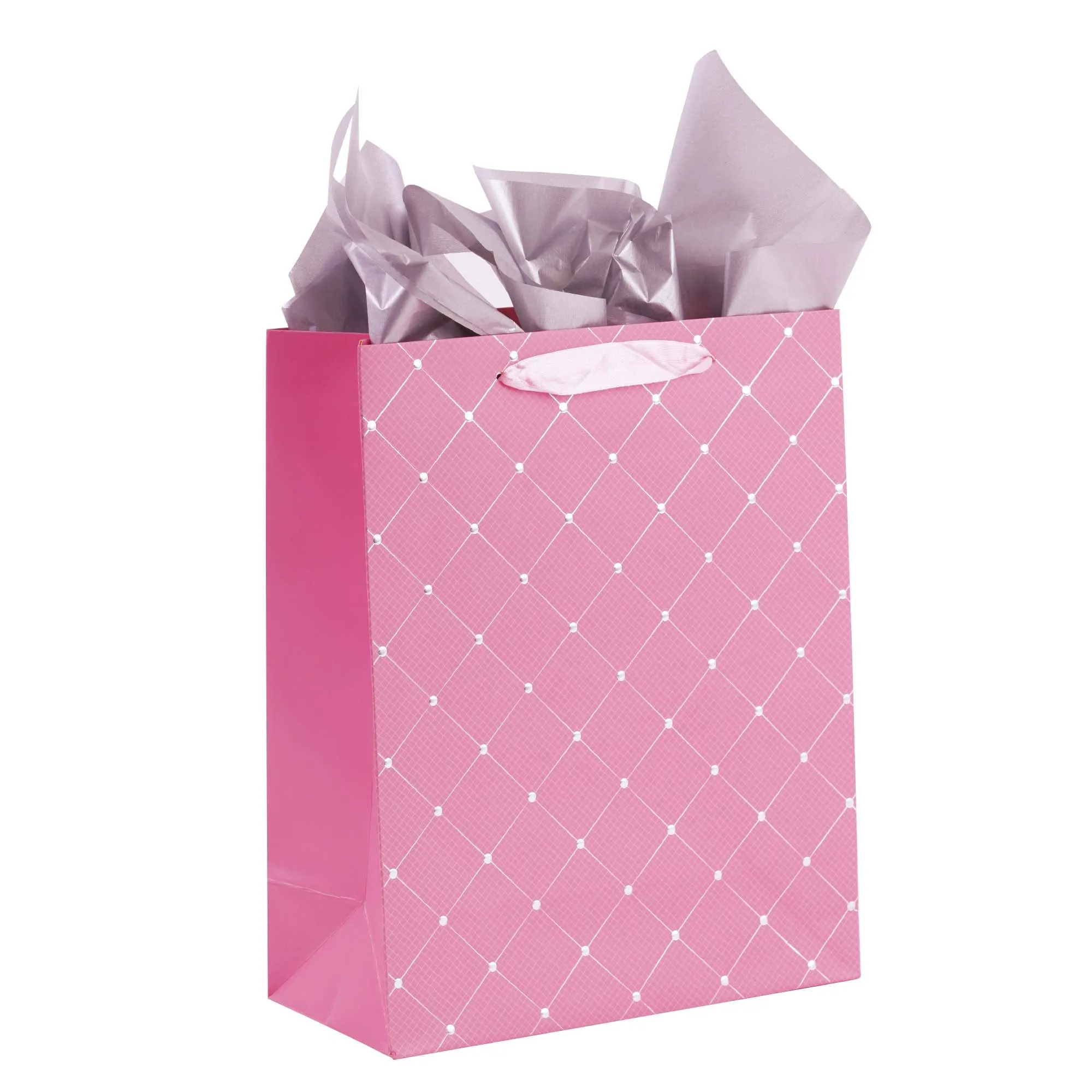 Large Fishnet Diamond Hot Stamp Bag, 4 Colors