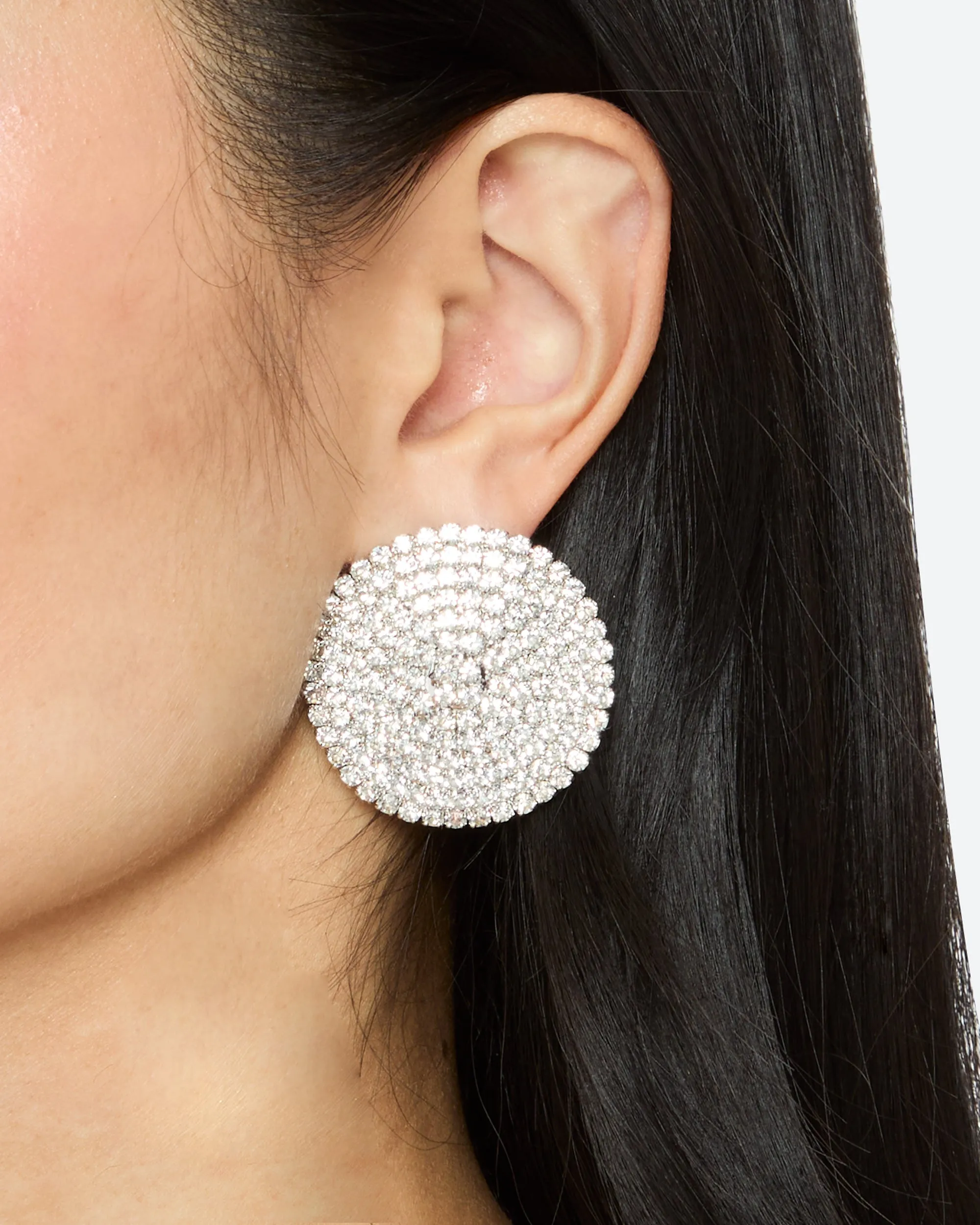 Large Round Crystal Earrings