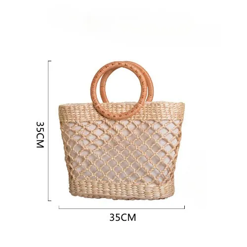 Large Straw Summer Beach Tote Bag
