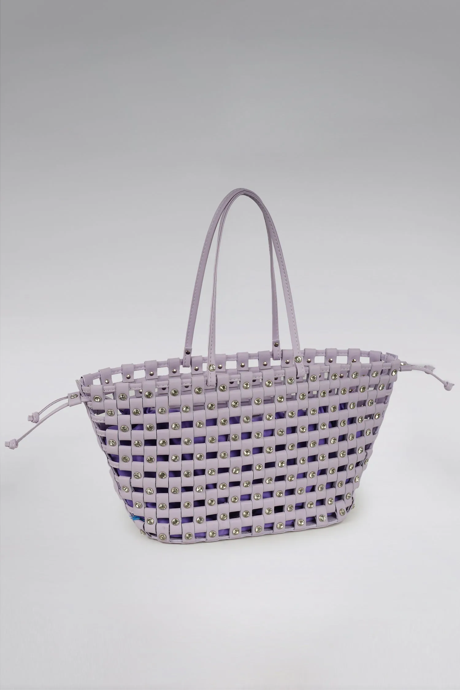 Large Weave Crescent Beach Bag