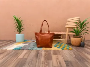 Leather Bags for Women, tote bag with zipper, Leather Bag
