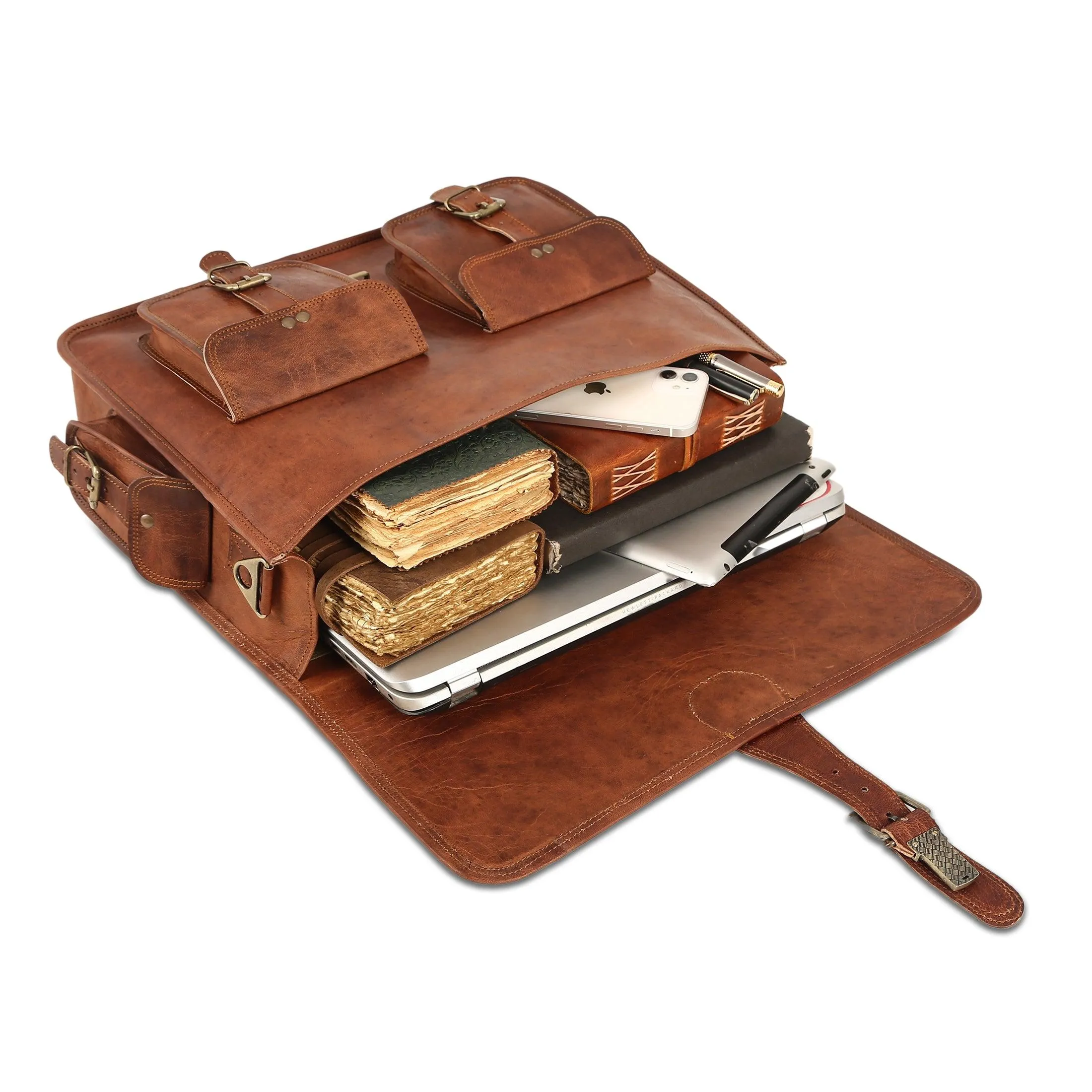 Leather Briefcase Laptop bag 18 inch Handmade Messenger Bags Best Satchel