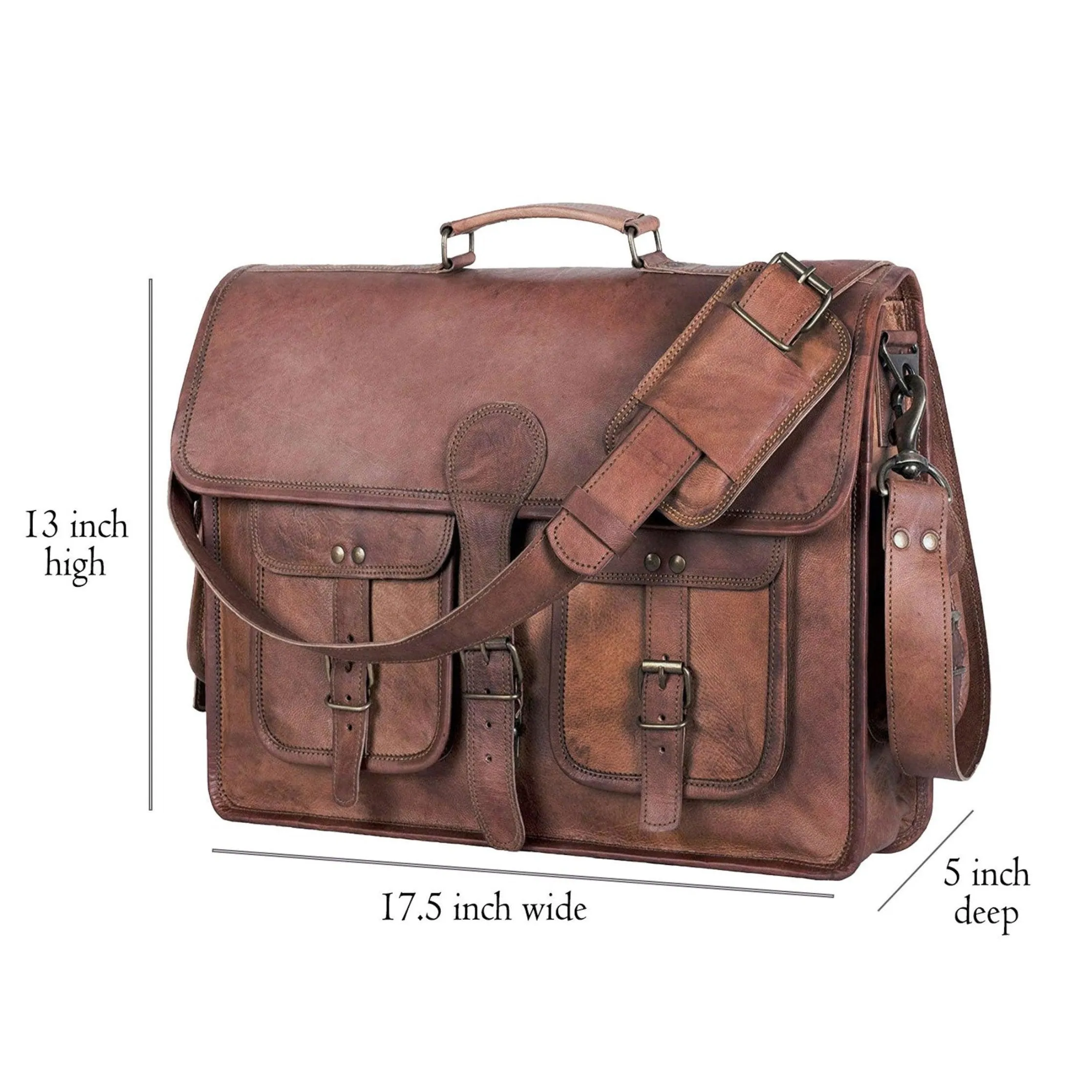 Leather Briefcase Laptop bag 18 inch Handmade Messenger Bags Best Satchel