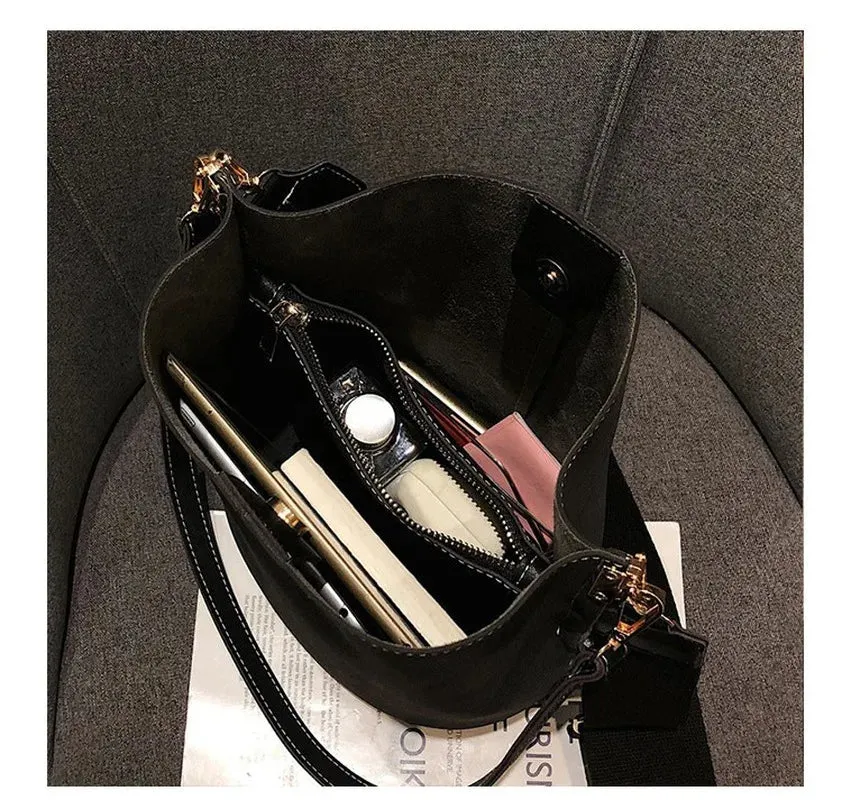 Leather Buckle Shoulder Messenger Bag