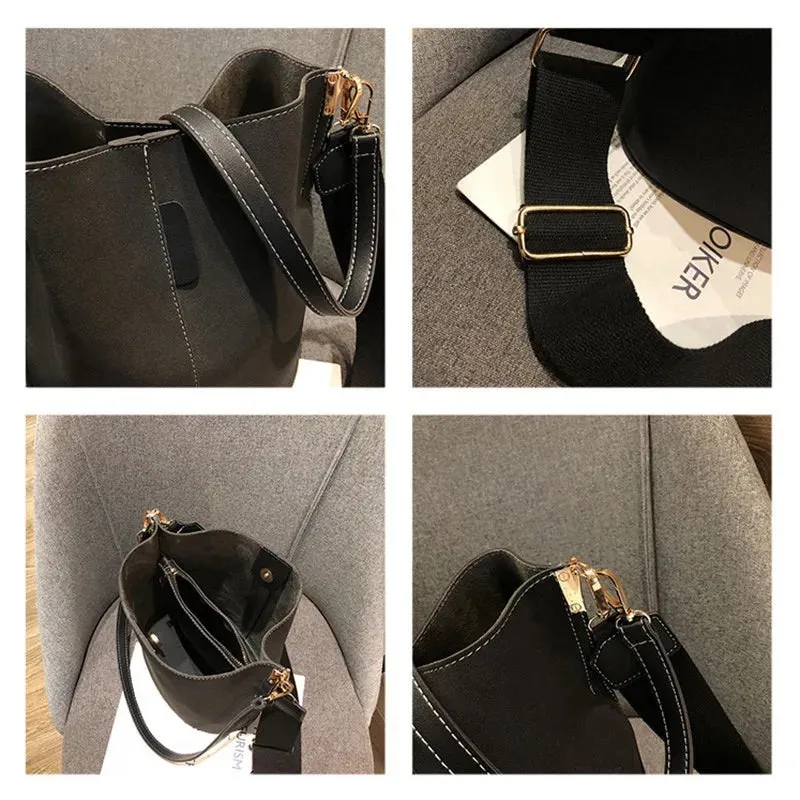 Leather Buckle Shoulder Messenger Bag