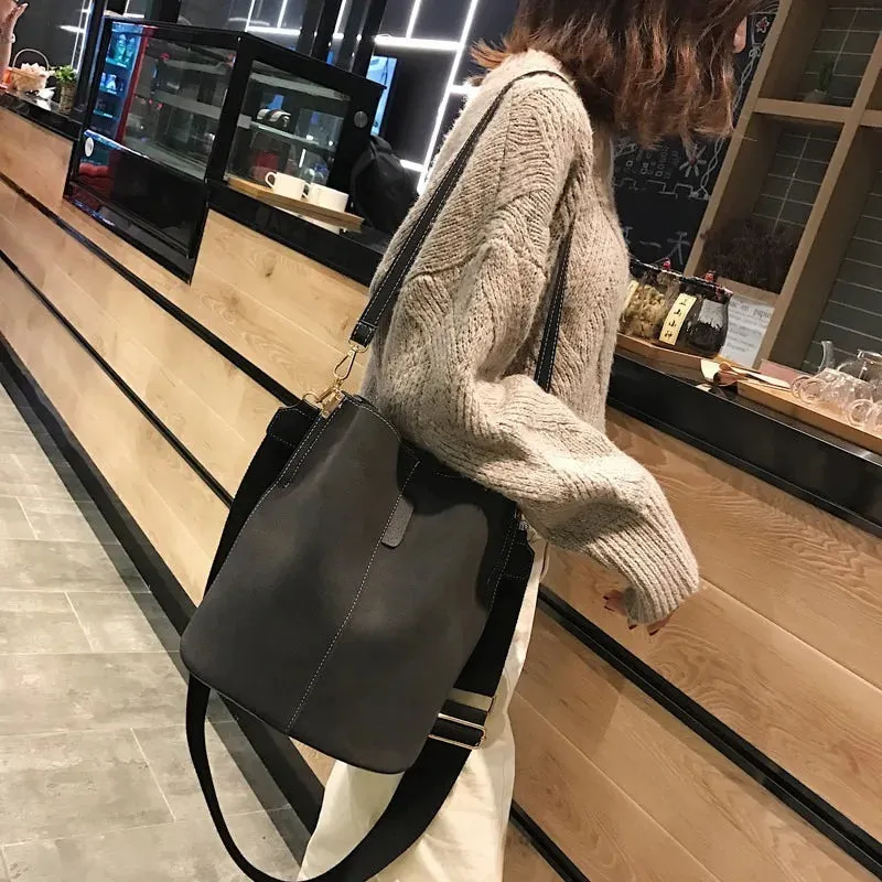 Leather Buckle Shoulder Messenger Bag