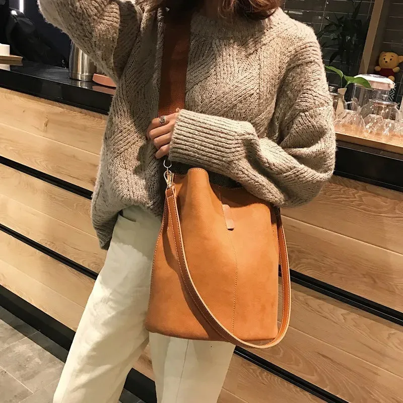 Leather Buckle Shoulder Messenger Bag