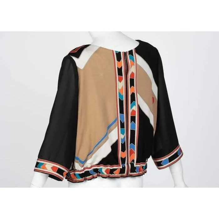 LEONARD PARIS Multicolored Printed Silk Blouse | Size S/M