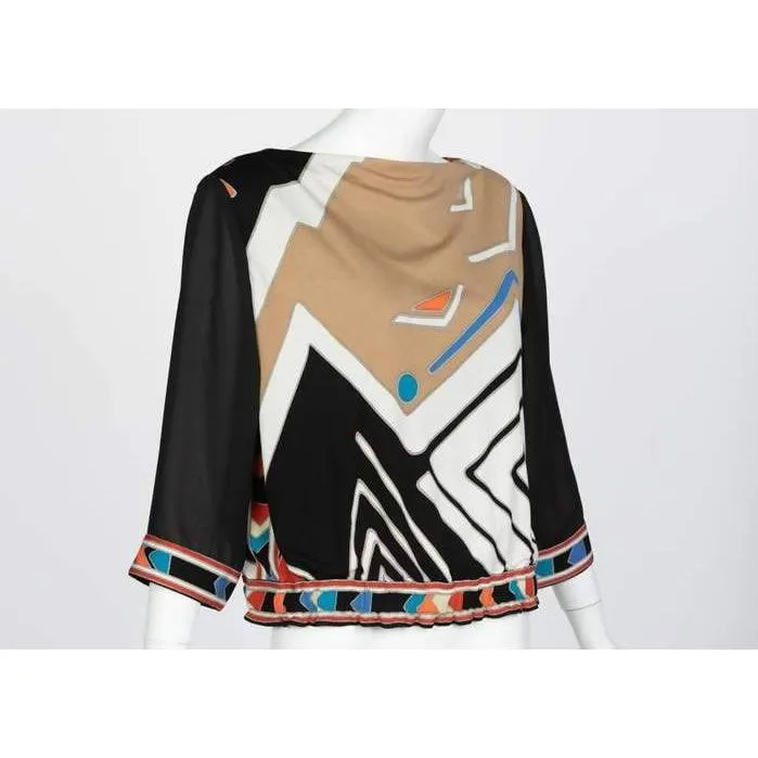 LEONARD PARIS Multicolored Printed Silk Blouse | Size S/M