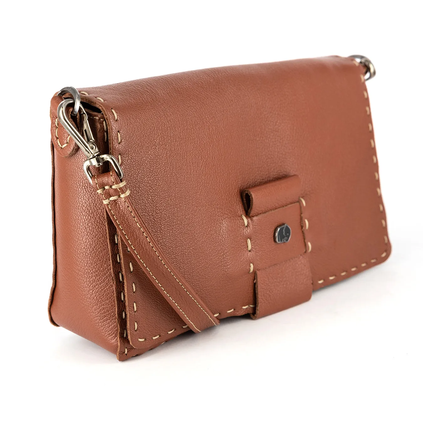 Liana : Ladies Leather Crossbody Handbag in Suede Cayak