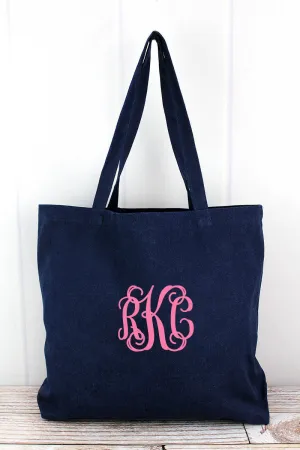 Liberty Bags Washed Navy Large Canvas Tote