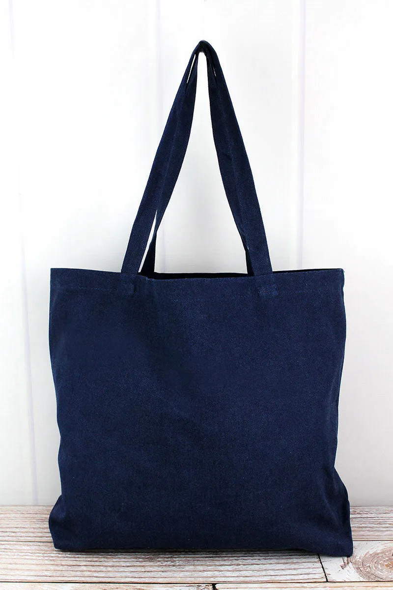 Liberty Bags Washed Navy Large Canvas Tote