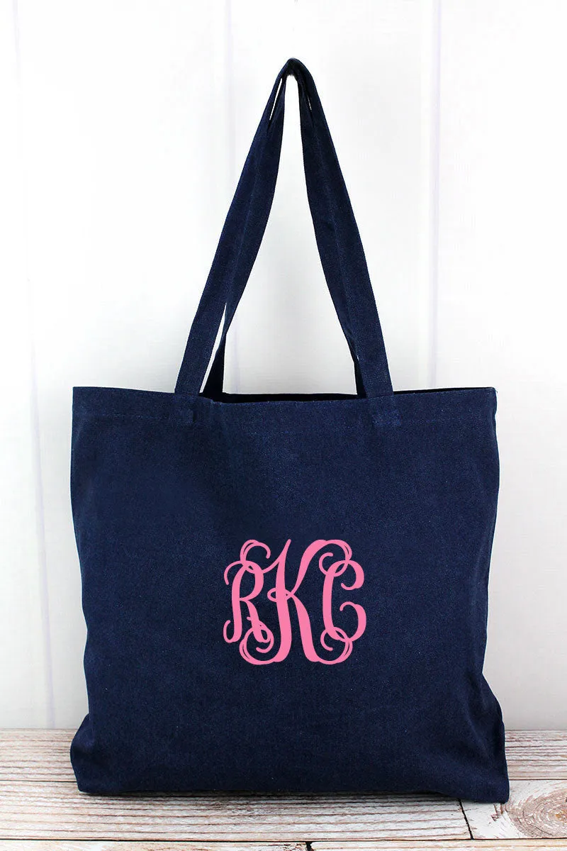 Liberty Bags Washed Navy Large Canvas Tote