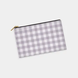 Lilac Gingham Personalized Zipper Pouch