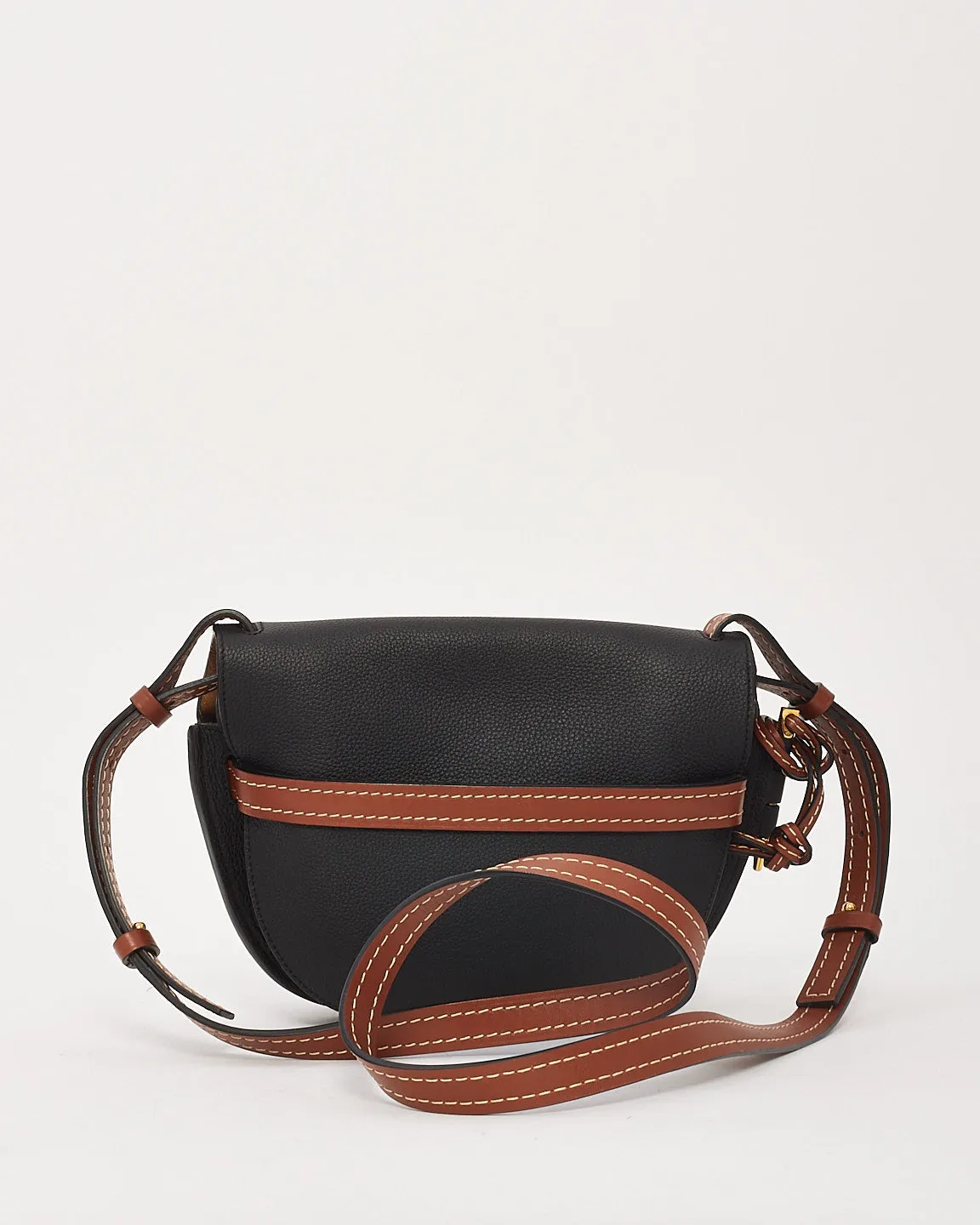 Loewe Black and Brown Soft Calfskin Small Gate Crossbody Bag