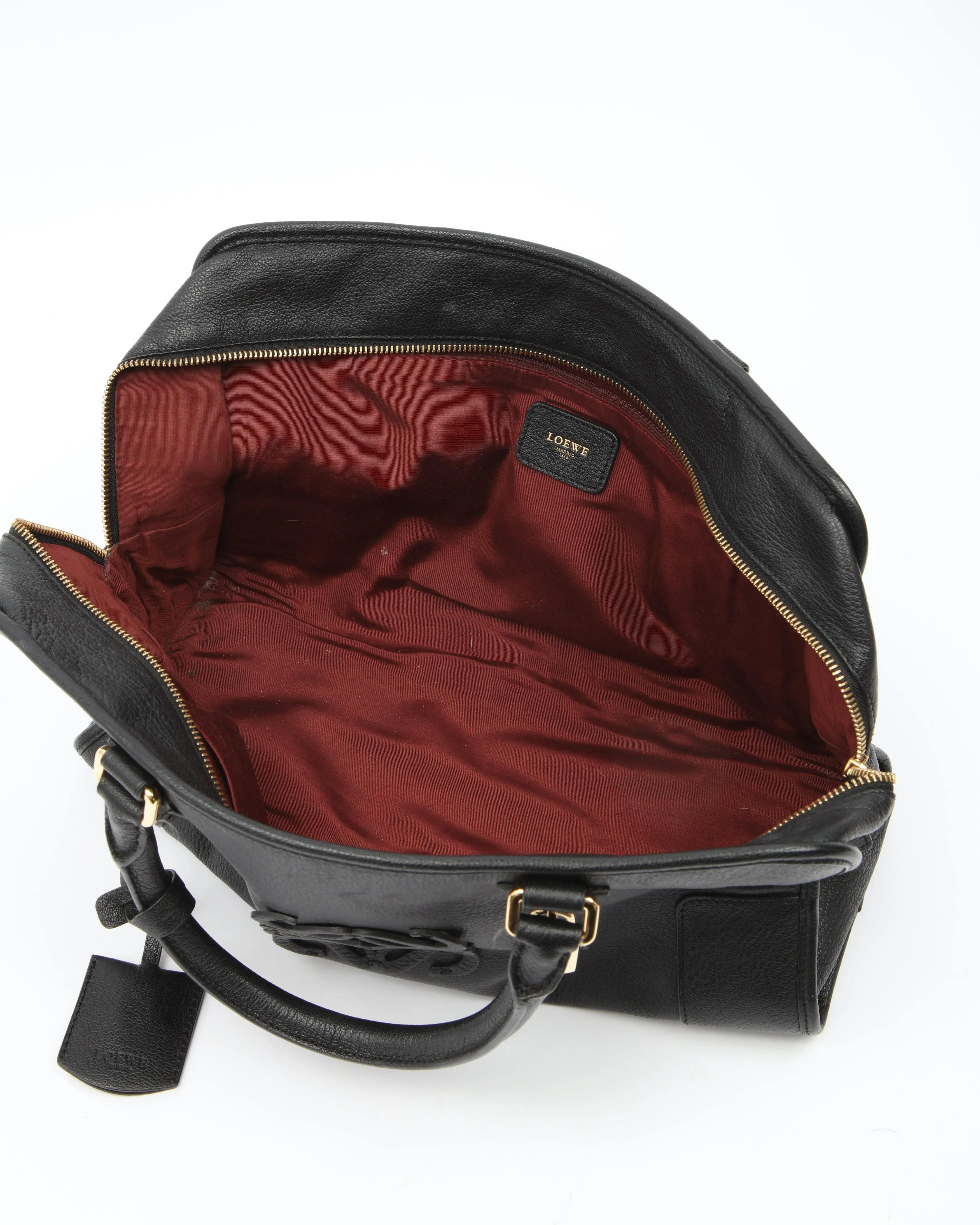 Loewe Black Leather Amazona 36 Top Handle Bag