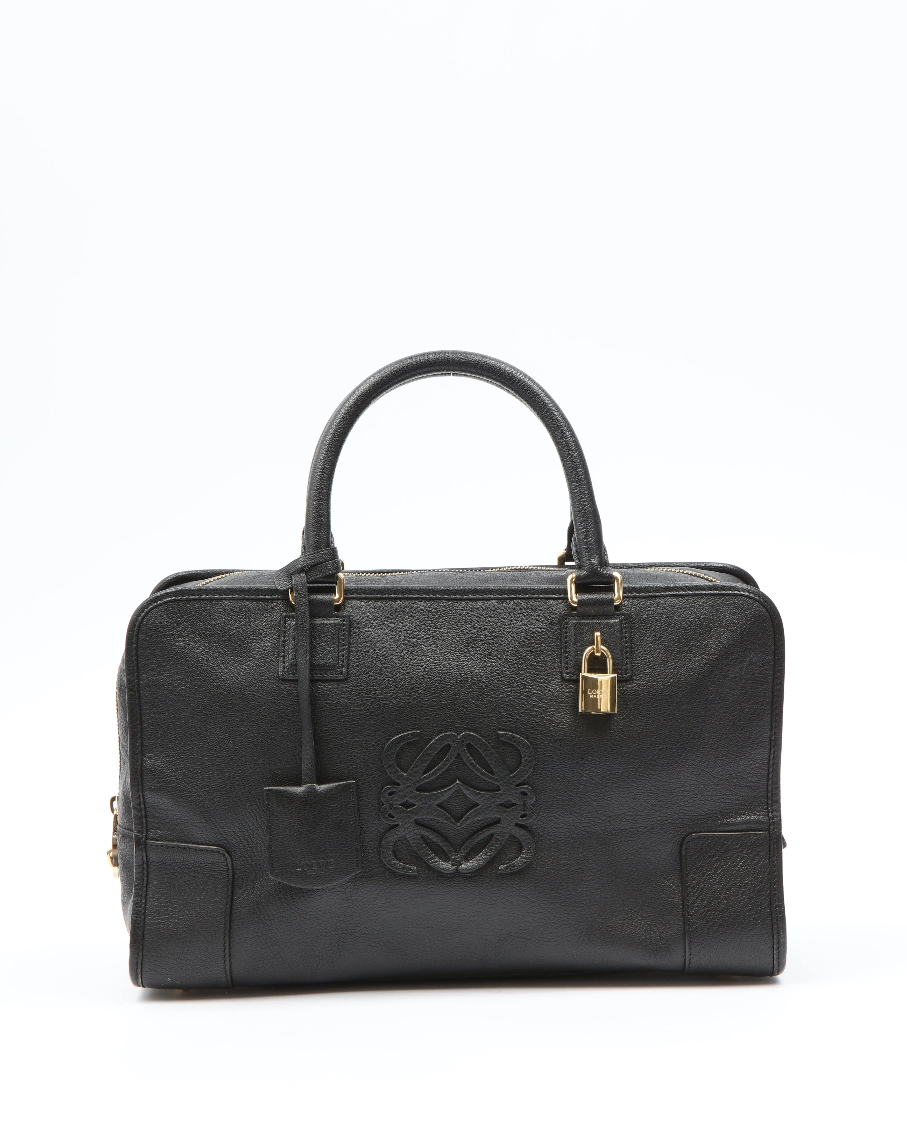 Loewe Black Leather Amazona 36 Top Handle Bag