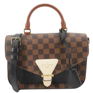 LOUIS VUITTON Beaumarchais Damier Ebene Shoulder Bag Brown