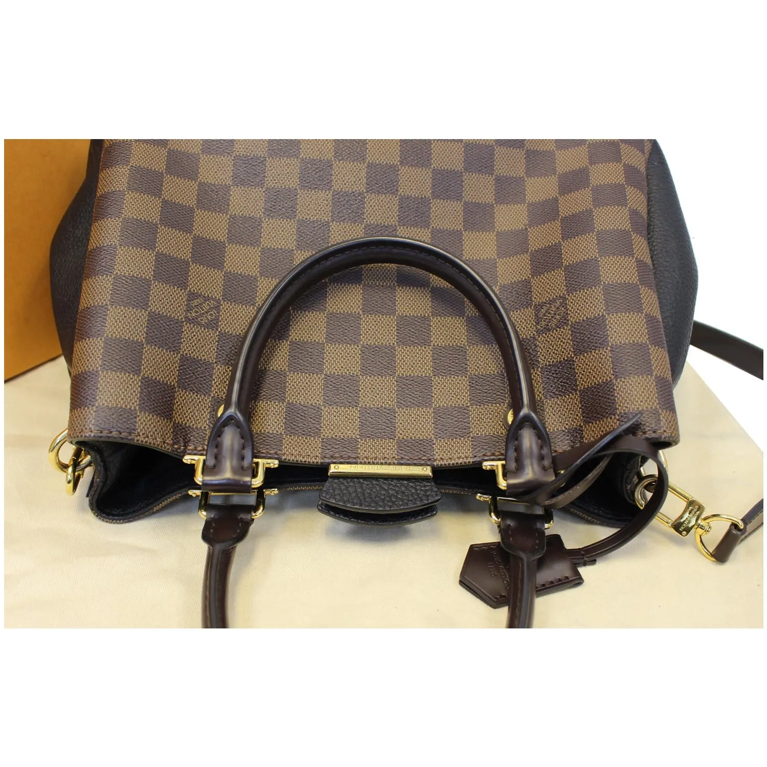 LOUIS VUITTON Brittany Damier Ebene Shoulder Bag Brown