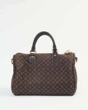 Louis Vuitton Brown Monogram Mini Lin Speedy Bandouliere 30 Bag