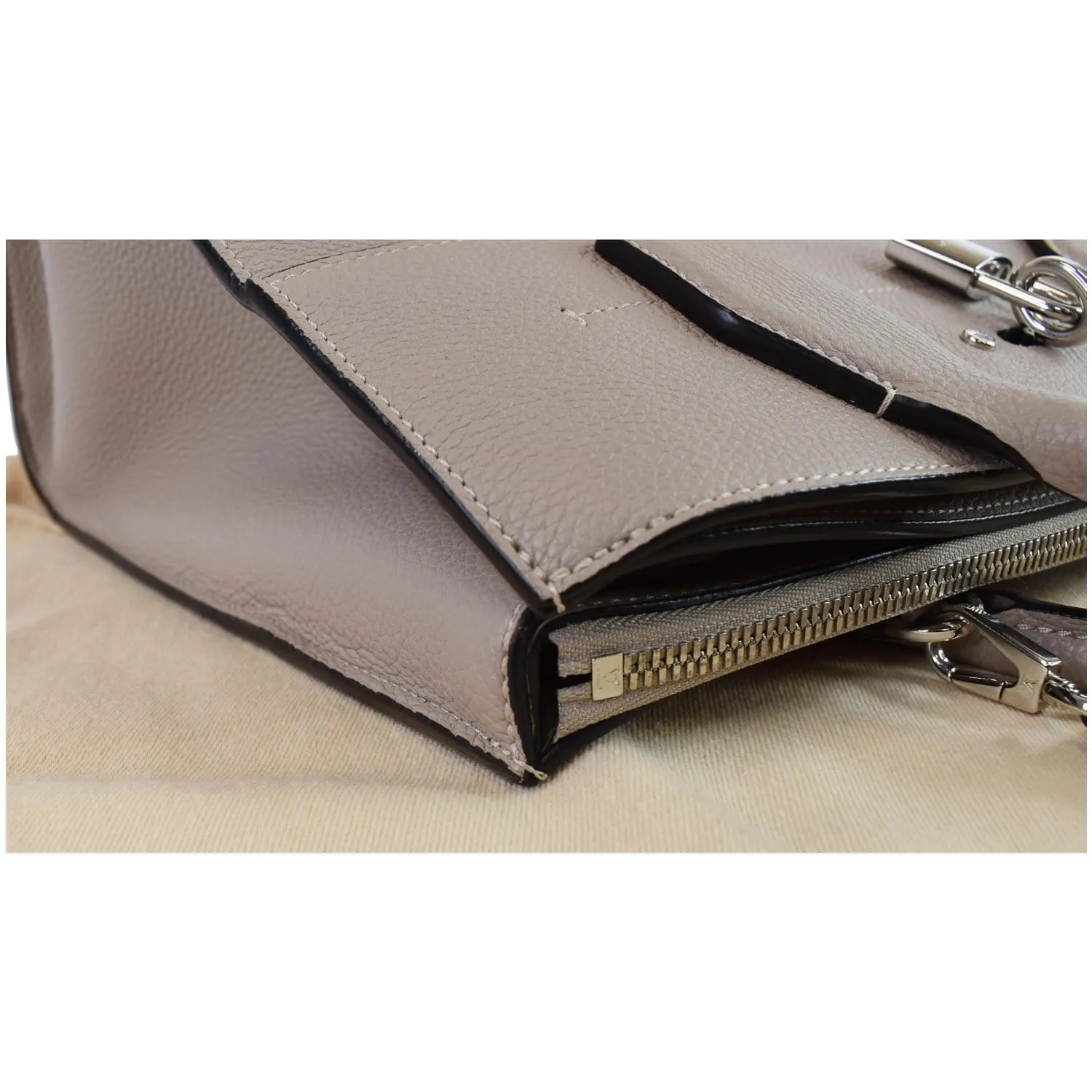LOUIS VUITTON City Steamer MM Leather Shoulder Bag Grey