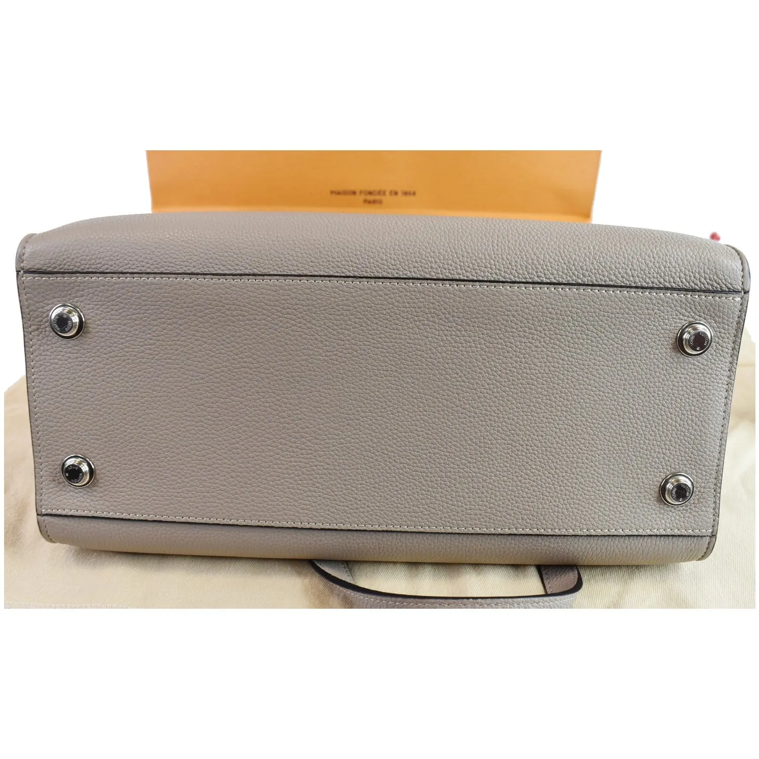 LOUIS VUITTON City Steamer MM Leather Shoulder Bag Grey