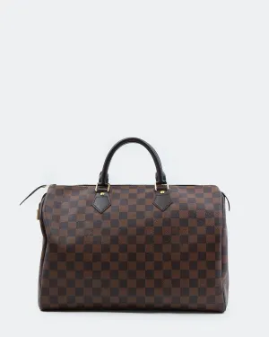 Louis Vuitton Damier Ebene Canvas Speedy 35 Bag