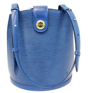 LOUIS VUITTON Epi Leather Blue Cluny Shoulder Bag