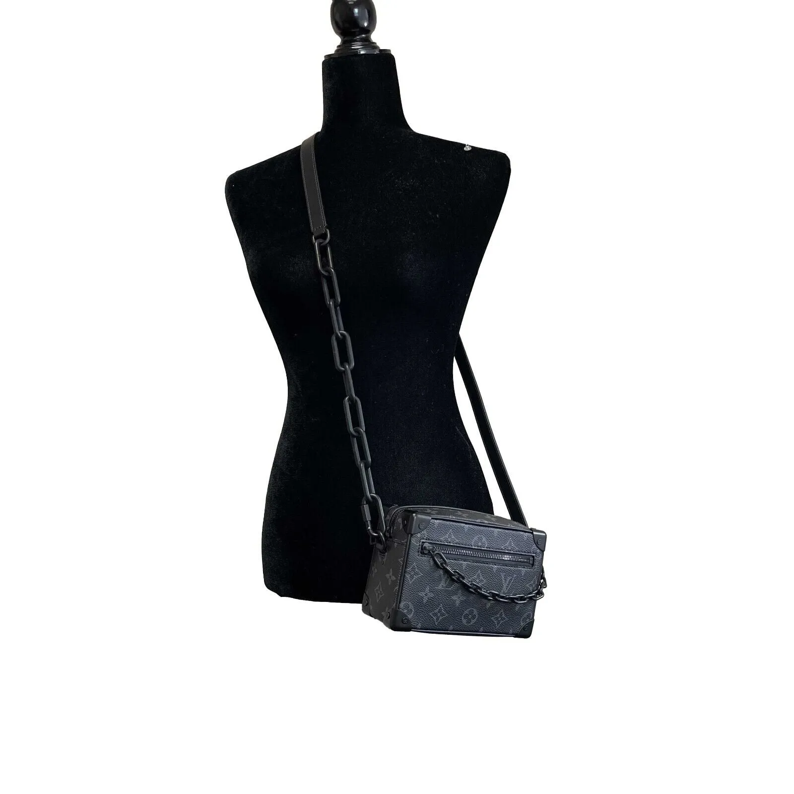 Louis Vuitton Excellent Mini Soft Trunk Monogram Eclipse Black Handbag