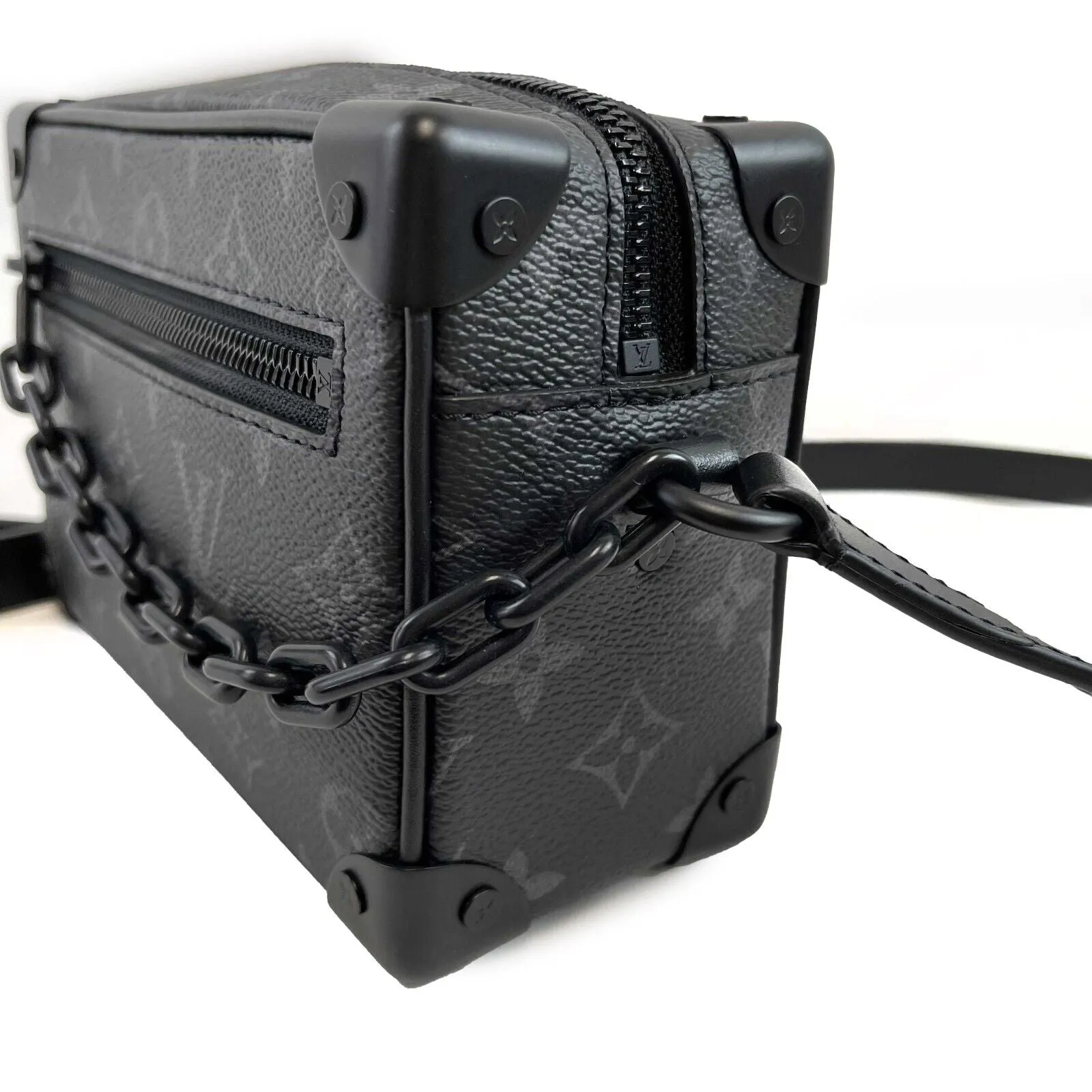 Louis Vuitton Excellent Mini Soft Trunk Monogram Eclipse Black Handbag