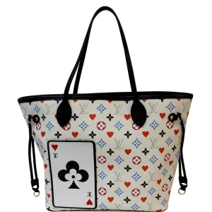 LOUIS VUITTON Game On Neverfull Monogram Canvas Shoulder Bag White